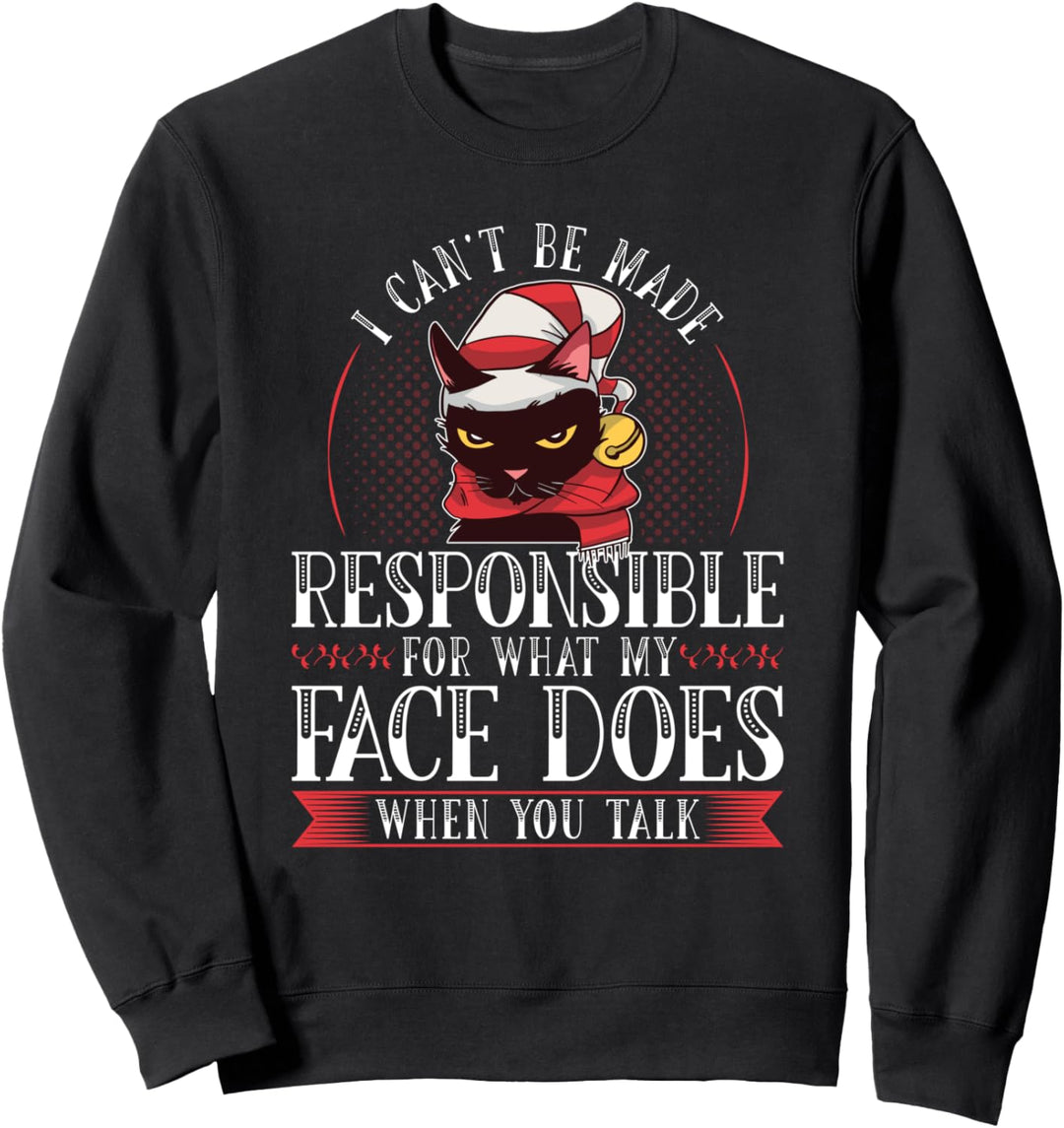 I Cant Be Made Responsible, Grumpy Black Cat Weihnachten 2021 Sweatshirt
