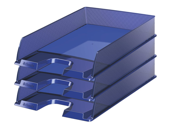 Esselte Briefkorb, A4, 10er Pack, Dunkelblau Transparent, Europost, 623600, Dunkelblau Transparent
