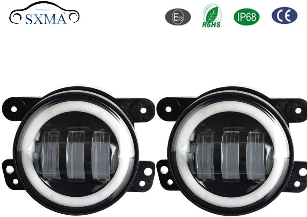 SXMA 4 "Zoll 30 Watt Runde LED 10,2 cm Offroad Frontstossstange Nebelscheinwerfer mit Angel Eye Halo