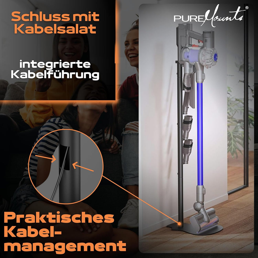 PureMounts Staubsauger Ständer Halterung universal kompatibel mit Dyson, Philips, Samsung, Bosch, Mi