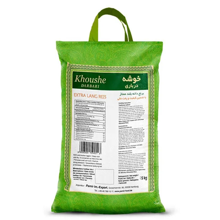 Khoushe Darbari Basmati Reis 1 x 5 KG (Khoushe Momtaz) - Hochwertiger Langkornreis aus Indien, Extra