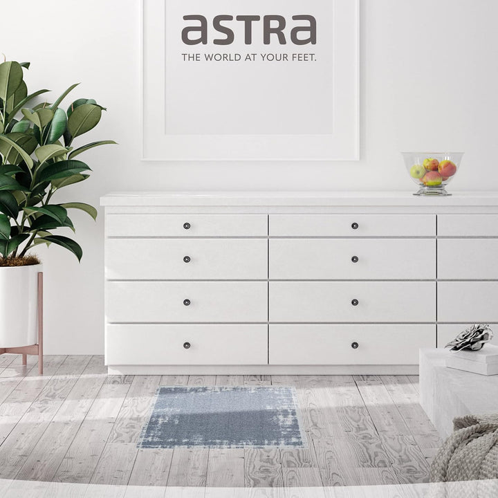 Astra rutschfeste Sauberlaufmatte innen - Uni Bordüre Grau 50 x 70 cm - Wohnraum Fussmatte Design -