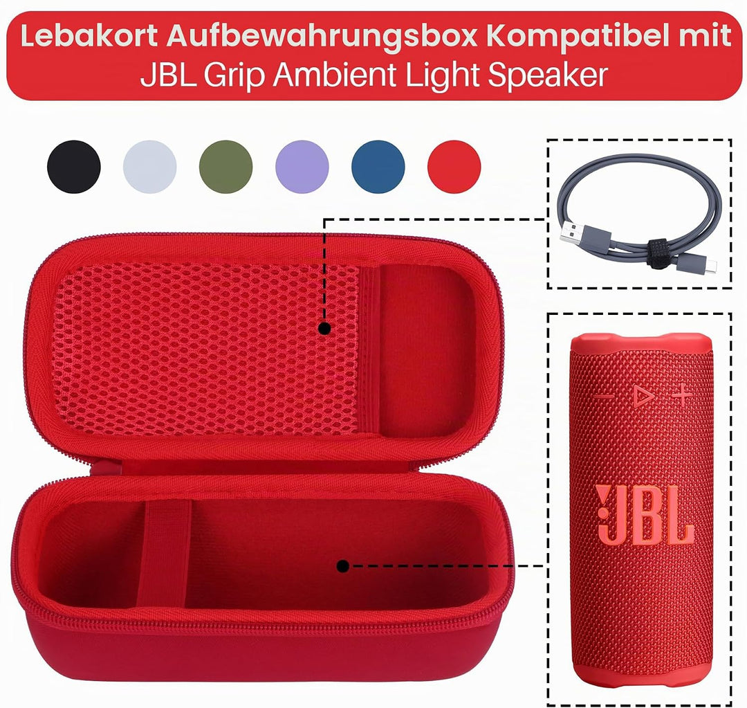 Lebakort Hart Tasche Hülle Etui Tasche für JBL Grip Kompakter Lautsprecher (Violett), Violett