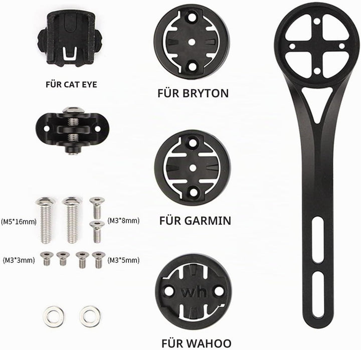 BSSOK Integrierte Fahrrad Computer Halterung für Rennrad, Aluminiumlegierung, Lenkerhalterung Kompat