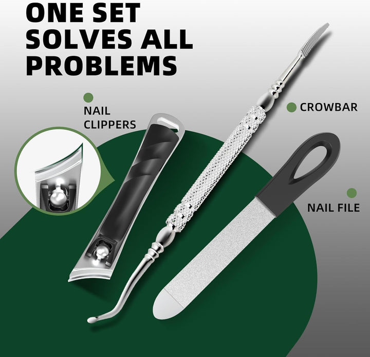 5-in-1 Nagelknipser Set – Professionelles Fusspflege-Set für Dicke Zehennägel, Eingewachsene Nägel,
