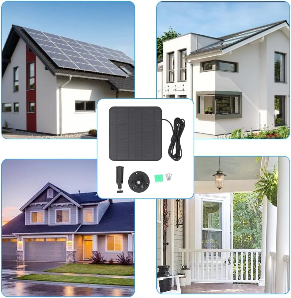 für Ring Solar Panel, 12 W Solar Panel Kamera Ladegerät für Ring für Kamera für Stick Up Cam Akku 2.