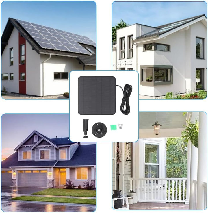 für Ring Solar Panel, 12 W Solar Panel Kamera Ladegerät für Ring für Kamera für Stick Up Cam Akku 2.