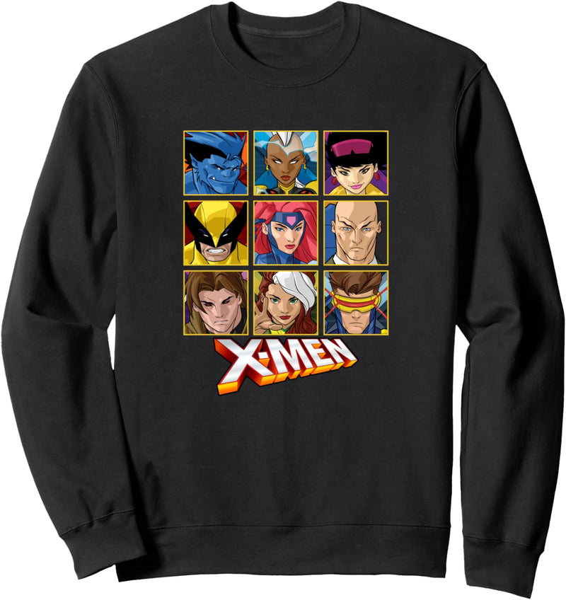 Marvel X-Men Character Panel Portrait Logo Sweatshirt