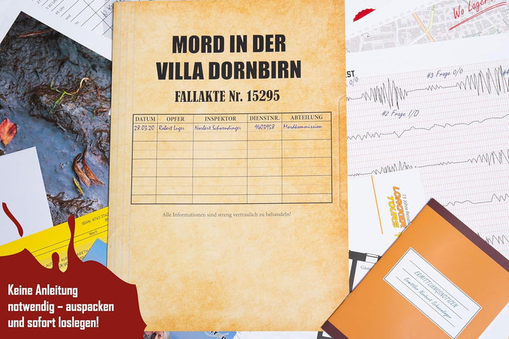 JAWAonline Crime Makers Detektiv Spiel - Rätselbuch Mord in der Villa Dornbirn - Escape Room Spiel -