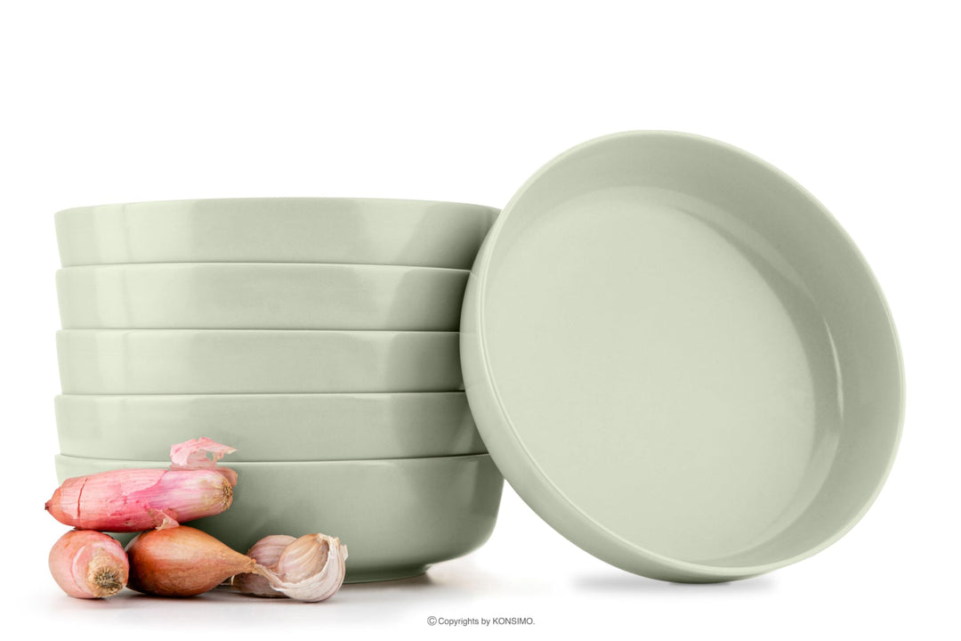 Konsimo. Elegant Suppenteller Set 6er - Schale aus Keramik - Pastateller und Tiefteller für 6 Person