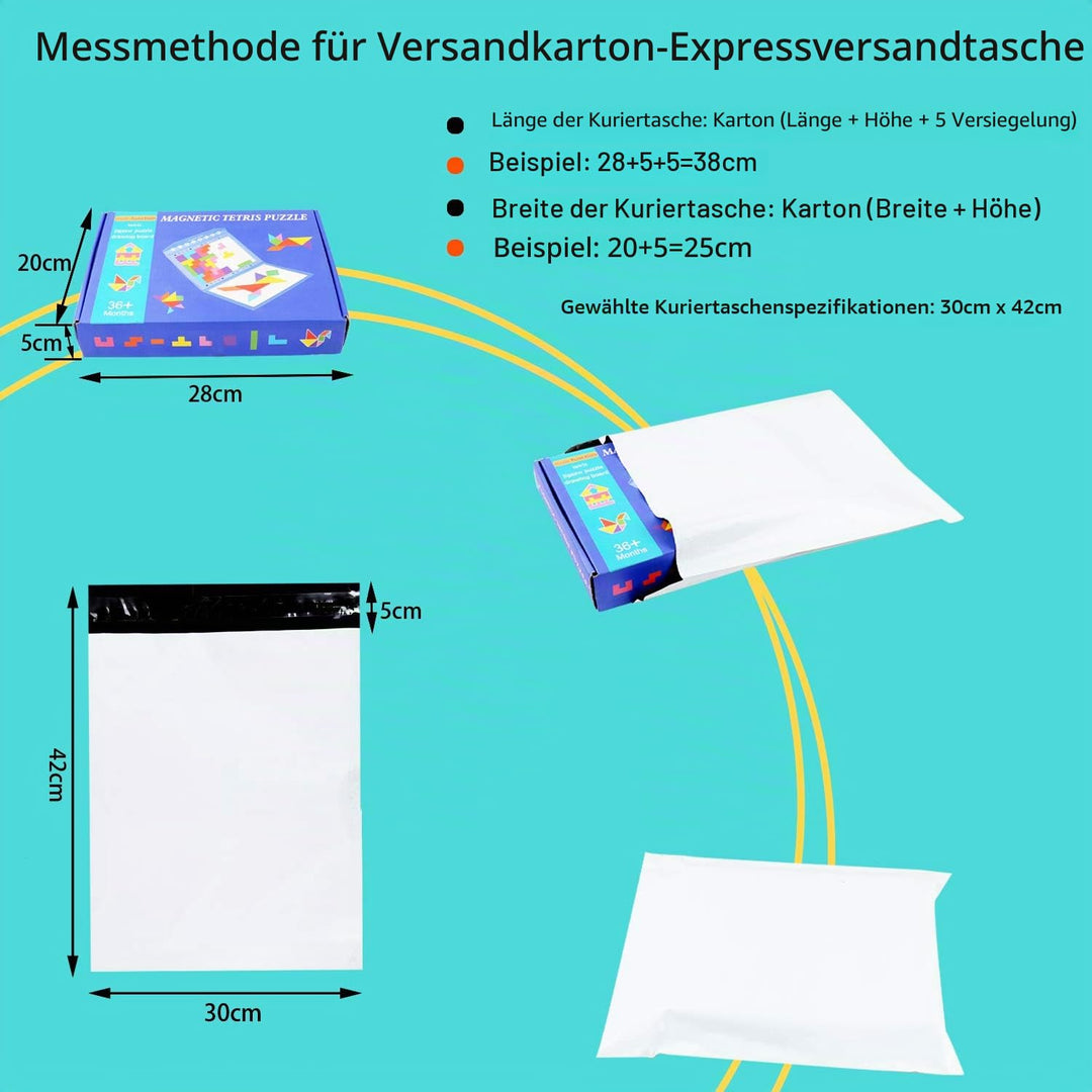 Rshuhx Versandtaschen Plastik Warensendung A3/A4/B4/C5 Gemischt 100Stück Blickdicht Selbstklebend Ve
