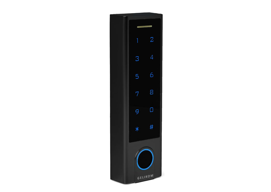 Smart Home Codeschloss mit Fingerprint, Fingerabdruck in Schwarz | 1 Relais | Codeschloss + Gateway