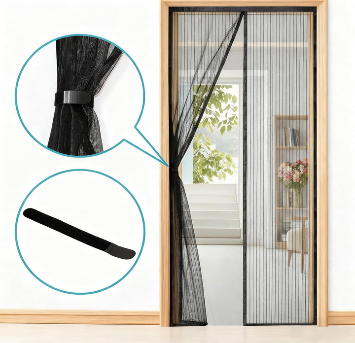 Fliegengitter Balkontür Magnet, Fliegengitter Tür 100x200cm Schwarz Schwarz 100*210, Schwarz 100*210