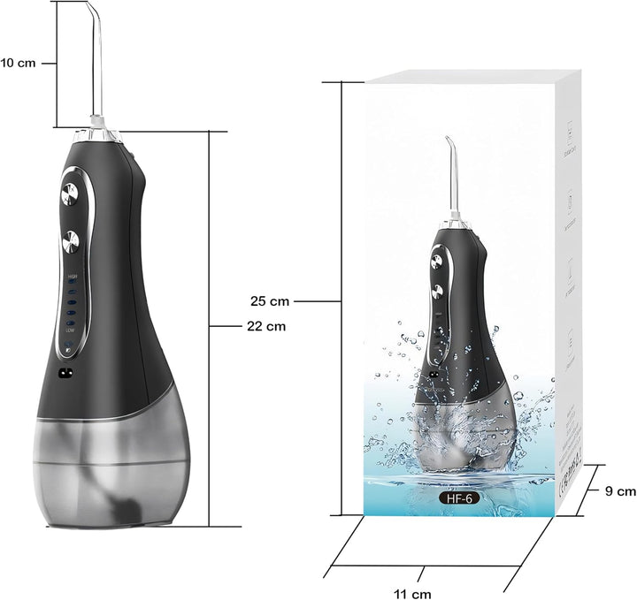 Retoo Munddusche Kabellos mit 5 Modi, Irrigator Set mit 8 austauschbare Spitzen, Zahndusche mit 300