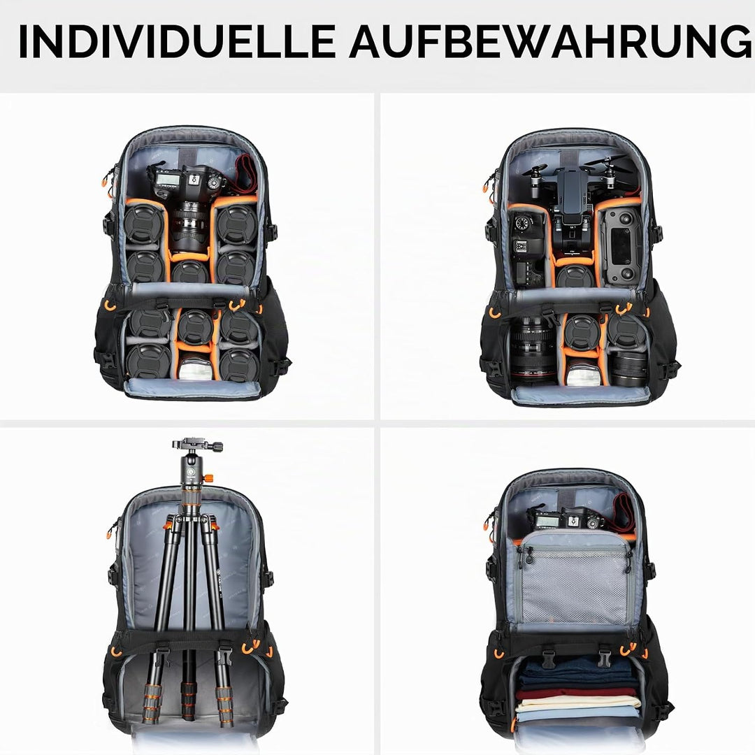 TARION Grosser Kamerarucksack Kamera Rucksack: Professionelle DSLR Drohnen Rucksack mit 17,3 Zoll La