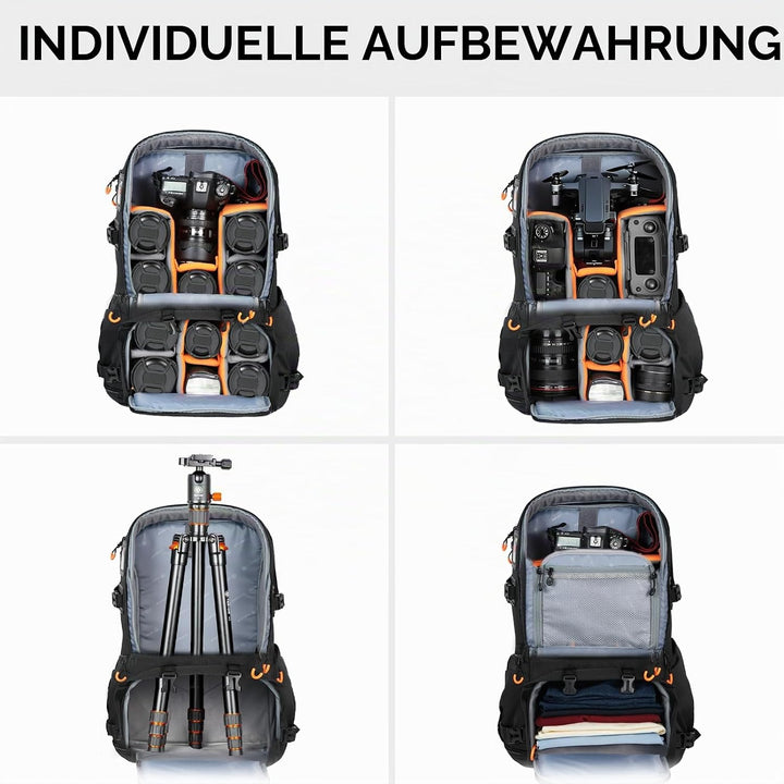 TARION Grosser Kamerarucksack Kamera Rucksack: Professionelle DSLR Drohnen Rucksack mit 17,3 Zoll La