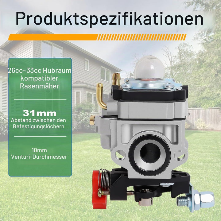 Vergaser Kompatibel mit Walbro Typ WYJ 26cc-33cc Freischneider und Rasenmäher mit Primärpumpe Abstan