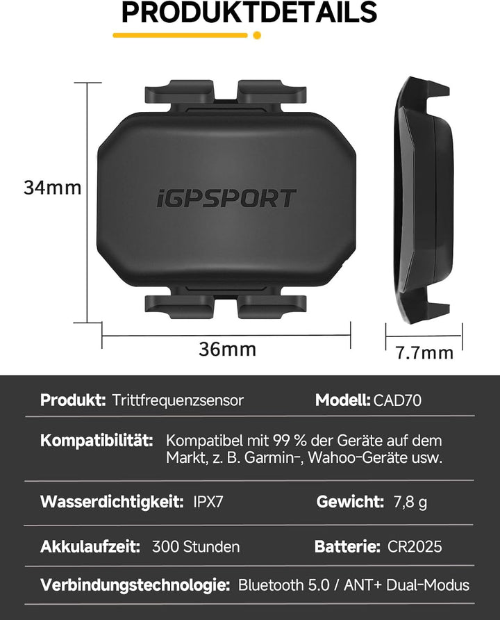 iGPSPORT BSC100S Fahrradcomputer Kabellos, 2.6'' Display Fahrradtacho Kabellos, IPX7 Wasserdicht 40H