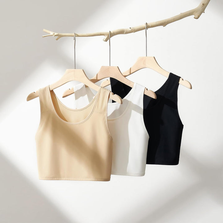 Transgender Brust Binder FTM Binder Trans Halb Breast Binder BH Kompression Tank Top Schwarz S, Schw