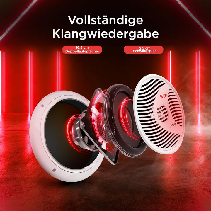 pyle Audio INC PLMR60 W Lautsprecher (Wasserdicht, 150 W) weiss, 2 Stück, PLMR60W, 150 Watts weiss 1