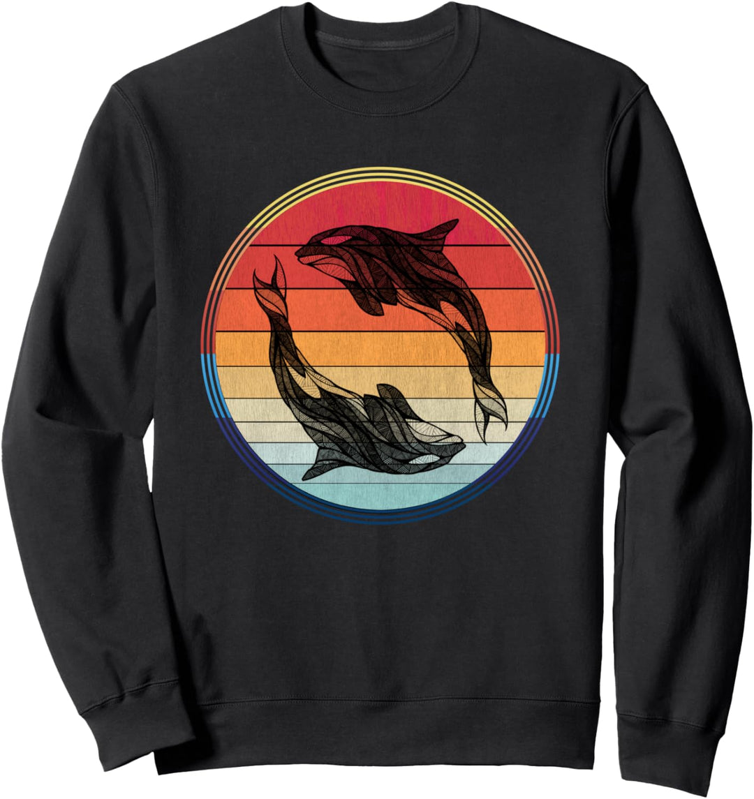 Orca Whale Family Graphic Vintage Killer Orcas Women Kids Sweatshirt