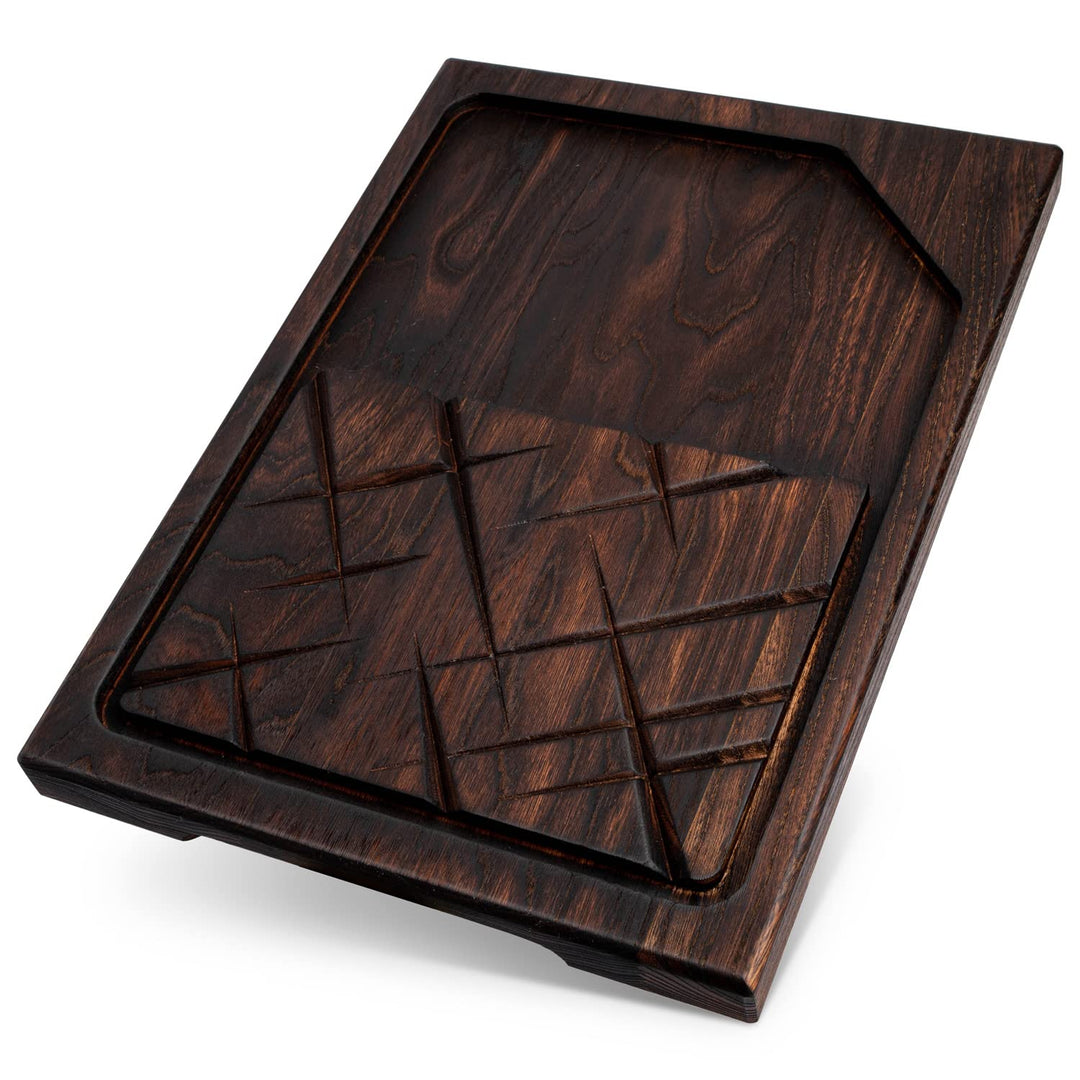 Steakbrett - Holzsteakbrett 35 x 25 - Holz Schneidebrett - Massiv Eiche Servierbrett - Servierplat