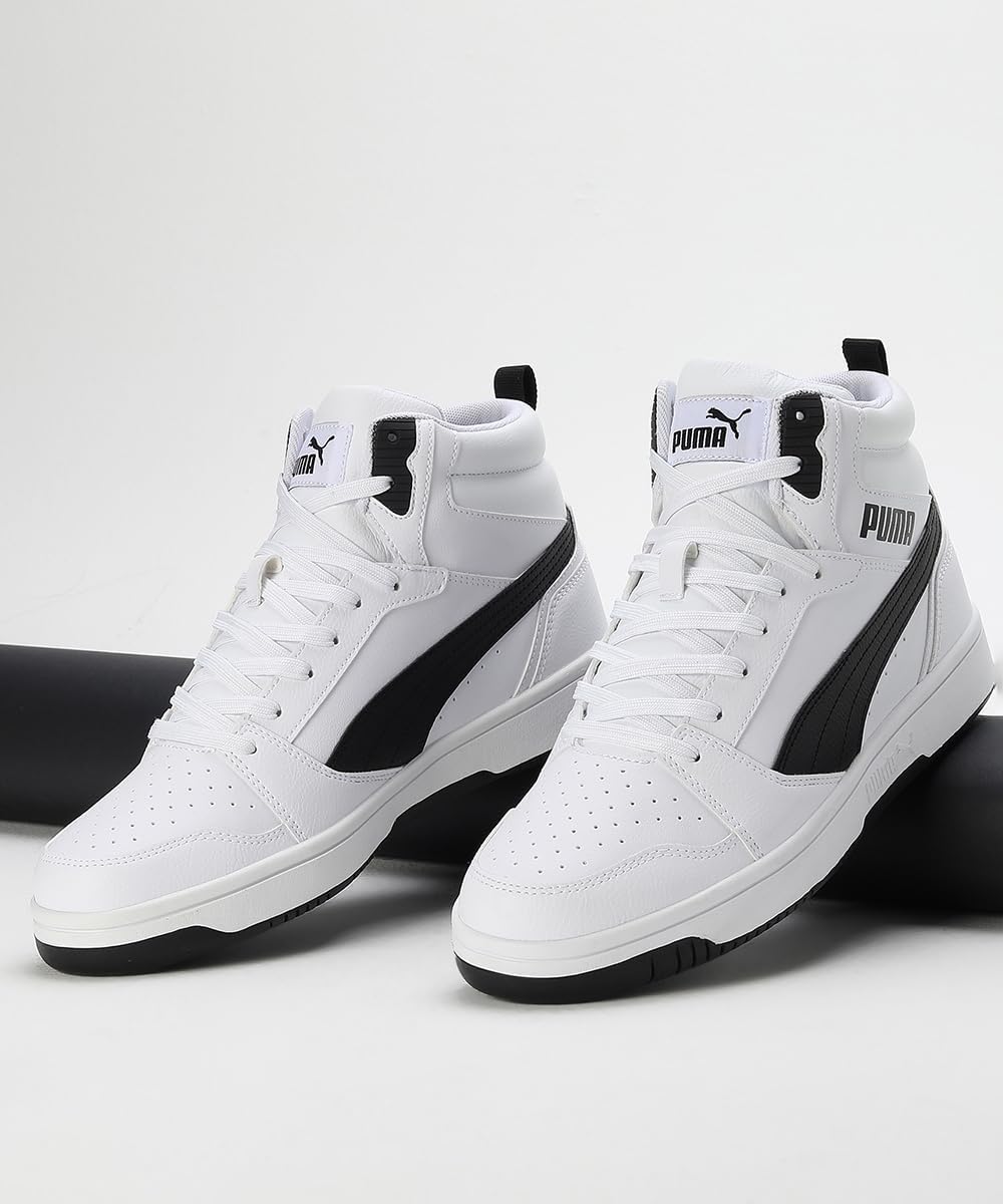 Puma Unisex Rebound V6Sneaker 43 EU Puma White Puma Black, 43 EU Puma White Puma Black