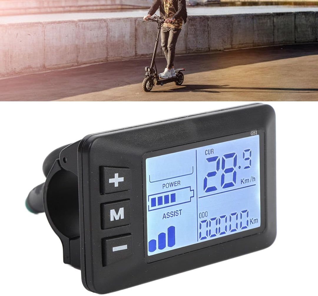 Elektrofahrrad -LCD -Display für 2,2 cm -Lenker, Fahrrad -Tachometer -Bedienfeld mit 5 -Pin -Stecker