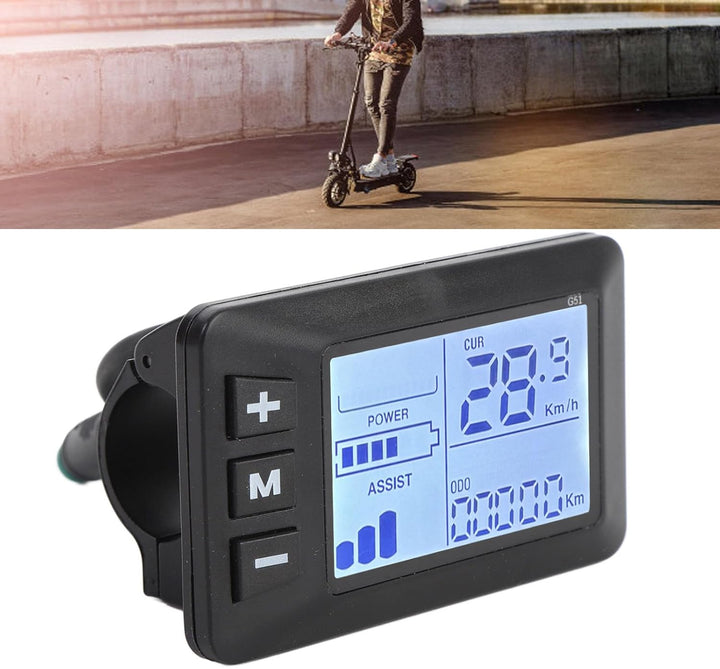Elektrofahrrad -LCD -Display für 2,2 cm -Lenker, Fahrrad -Tachometer -Bedienfeld mit 5 -Pin -Stecker