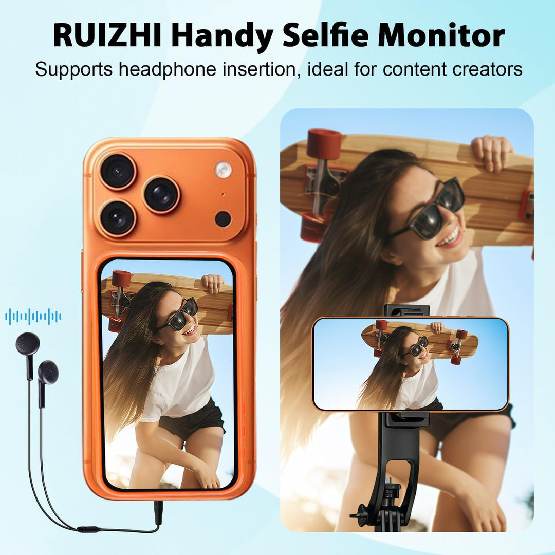 RUIZHI Handy Selfie Monitor, Magnetischer Vlog Bildschirm Selfie Monitor mit Lautsprecher, Grosse Re