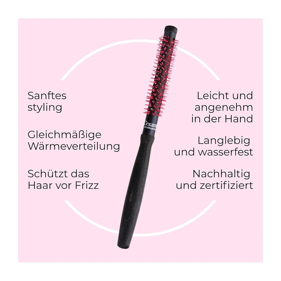 TEK - Professional Line - Antibakterielle Thermobürste mit Keramikwinde, kurzes Haar - 13mm 13 mm, 1