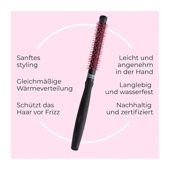 TEK - Professional Line - Antibakterielle Thermobürste mit Keramikwinde, kurzes Haar - 13mm 13 mm, 1