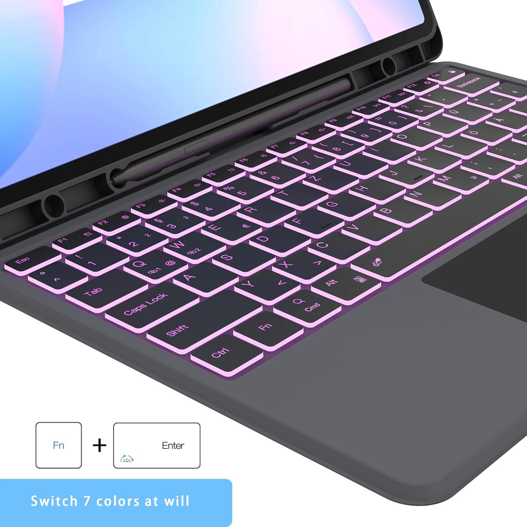 für Samsung Galaxy Tab S10 FE+ Plus 13.1 Zoll Hülle mit Tastatur: Tab S10fe+ Plus 2025 Deutsches QWE