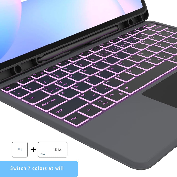 für Samsung Galaxy Tab S10 FE+ Plus 13.1 Zoll Hülle mit Tastatur: Tab S10fe+ Plus 2025 Deutsches QWE