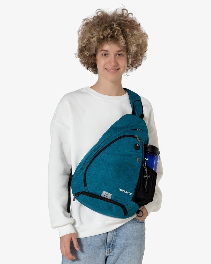 WATERFLY Sling Bag Crossbody Backpack Schulterrucksack Herren Damen | Grosse Kapazität, Verstellbare