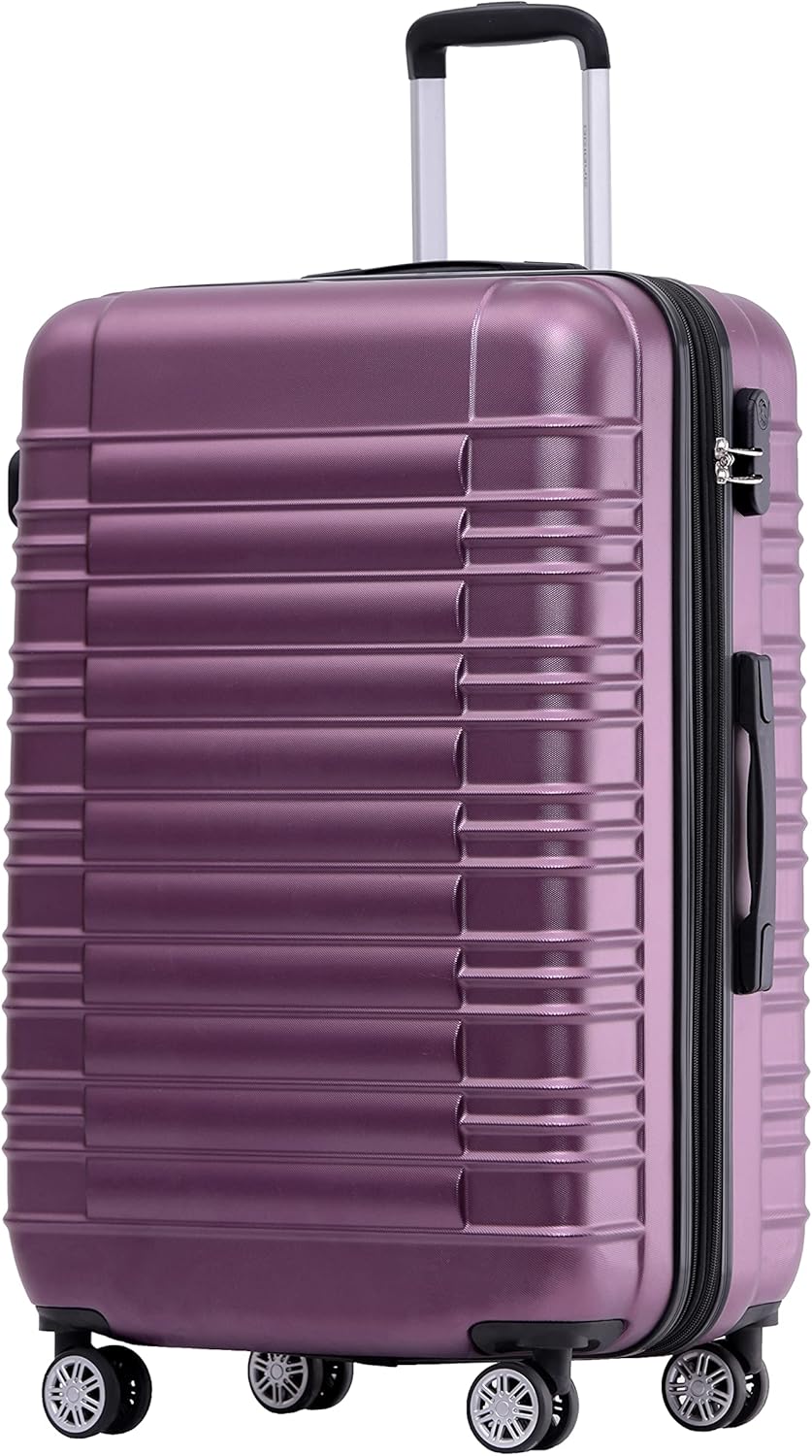 BEIBYE 2088 Zwillingsrollen Reisekoffer Koffer Trolleys Hartschale M-L-XL-Set (Violett, M) Violett M