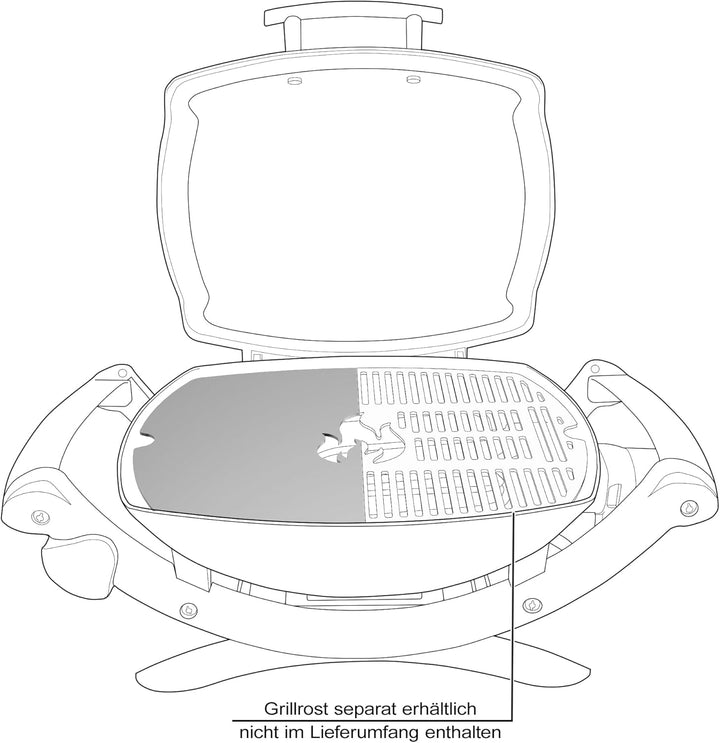 teileplus24 GRE-1-Q1P Grillplatte Plancha aus V2A Edelstahl kompatibel mit Weber Q100 | Q1120 | Q140