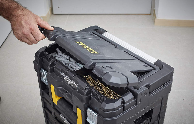 Stanley FatMax Pro-Stack Werkzeugbox mit Organizer FMST1-71967 (14 Liter, für kleinerer Handwerkzeug