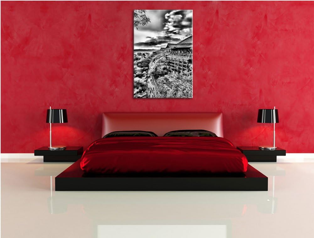 Pixxprint Monocrome, Tempel in China, Format: 100x70 auf Leinwand, 100x70