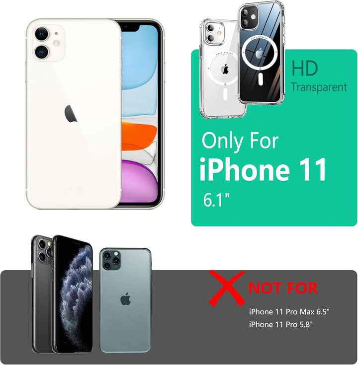 ONES Magnetisches HandyHülle für iPhone 11, Kompatibel mit MagSafe, Militärnorm Schutz Dünne Hülle,