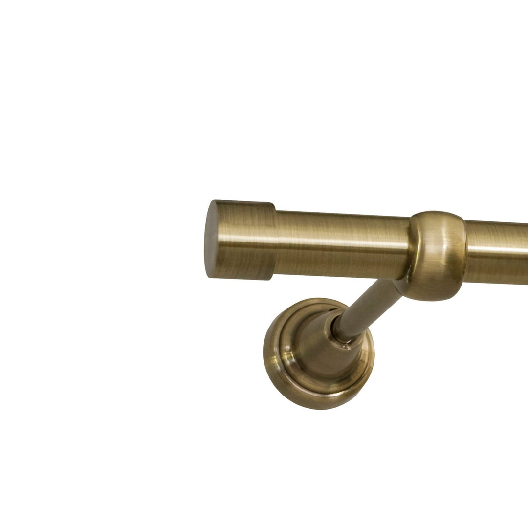 ROLLMAXXX Gardinenstange Vorhangstange 19mm 1-läufig Messing Design Metall (Rullo, 240 cm) 240 cm (2