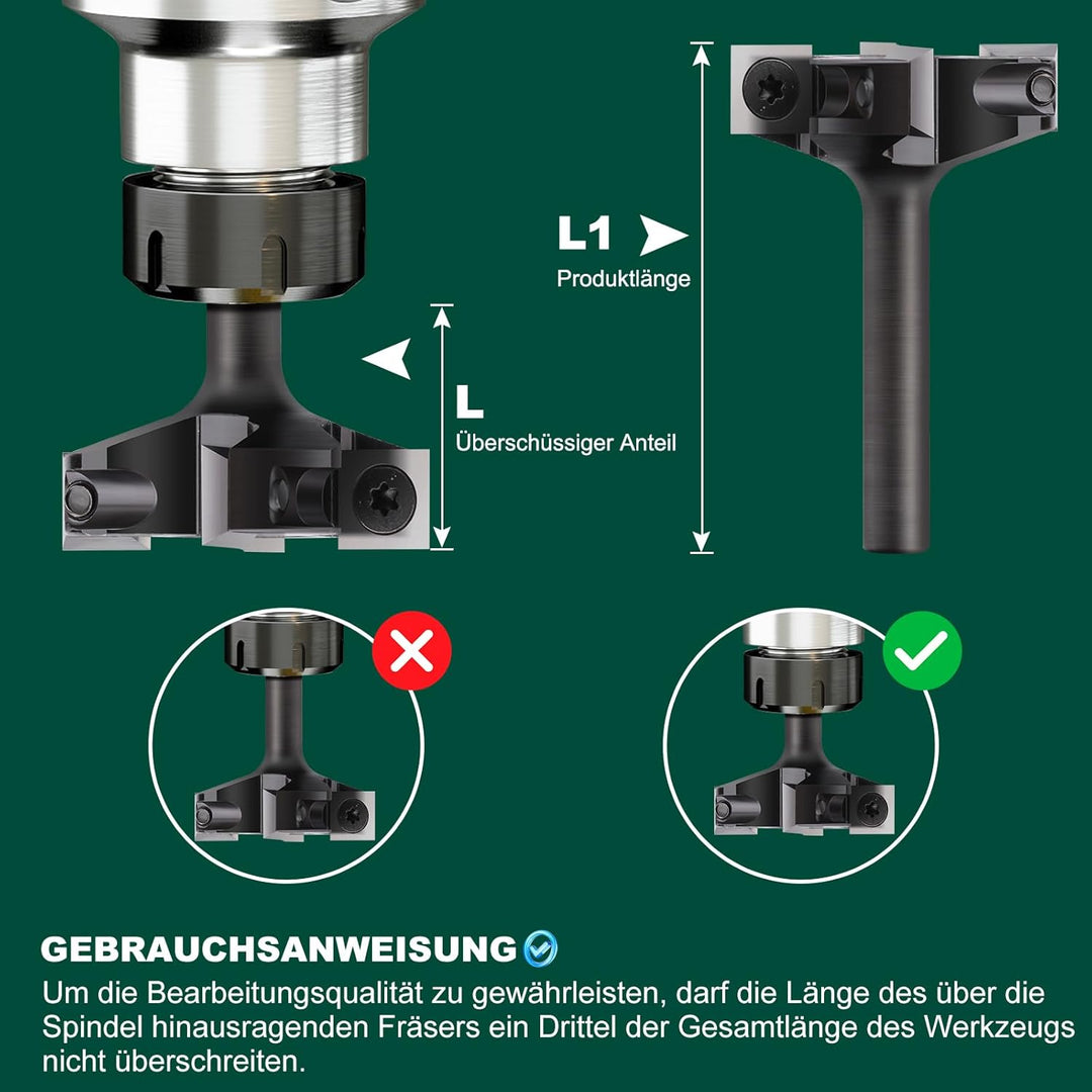 BALUGAEA Oberfräse Planfräser 8mm Schaft 40mm 4 Flöten Hobelfräser für Oberfräse CNC Flächenfräser m