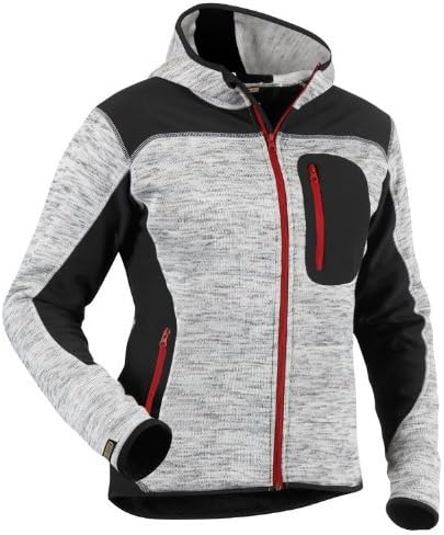 Blakläder Damen Strickjacke mit Softshell-Verstärkungen, 1 Stück, Grösse: XL, grau melange/schwarz,