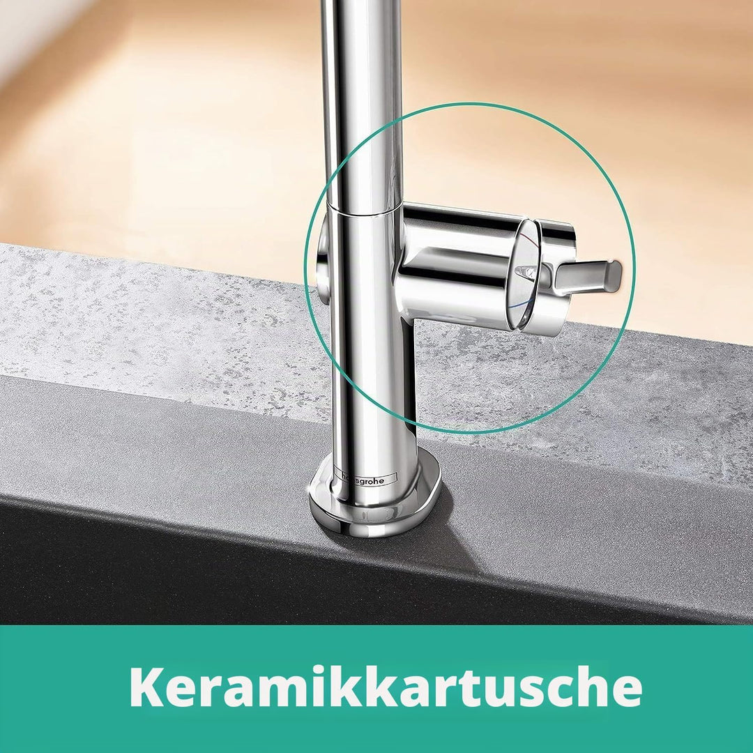 hansgrohe Talis M54 - Küchenarmatur mit Brause ausziehbar, 1 Stahlart, Wasserhahn Küche mit Auslaufh