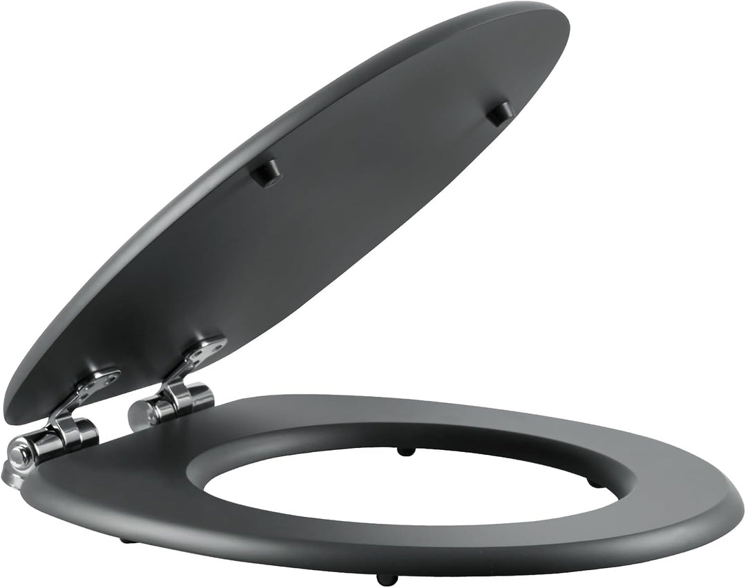 eSituro Toilettendeckel mit Absenkautomatik Holz, WC Sitz mit Quick-Release-Funktion für leichte Rei