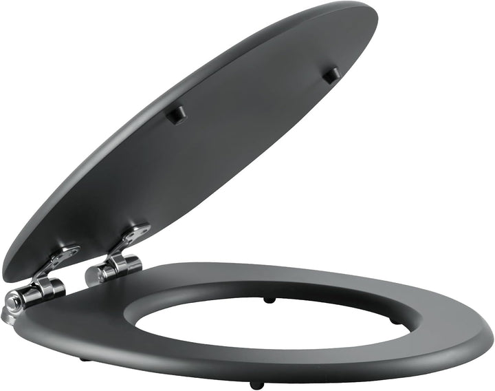 eSituro Toilettendeckel mit Absenkautomatik Holz, WC Sitz mit Quick-Release-Funktion für leichte Rei