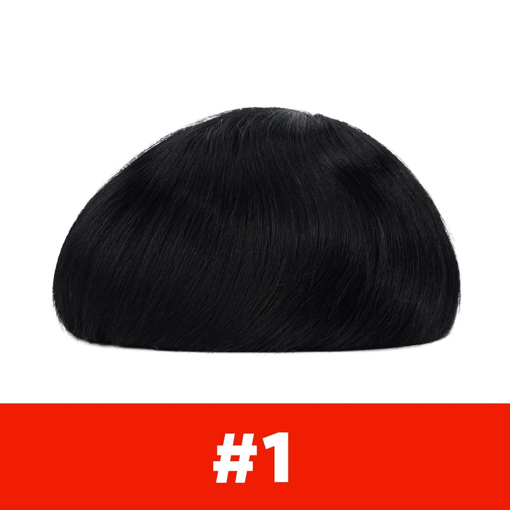 Lordhair Perücke für Herren, Toupet Herren aus natürlichem Echthaar, 0,08 mm vorn, 1/2 Zoll, V-loope