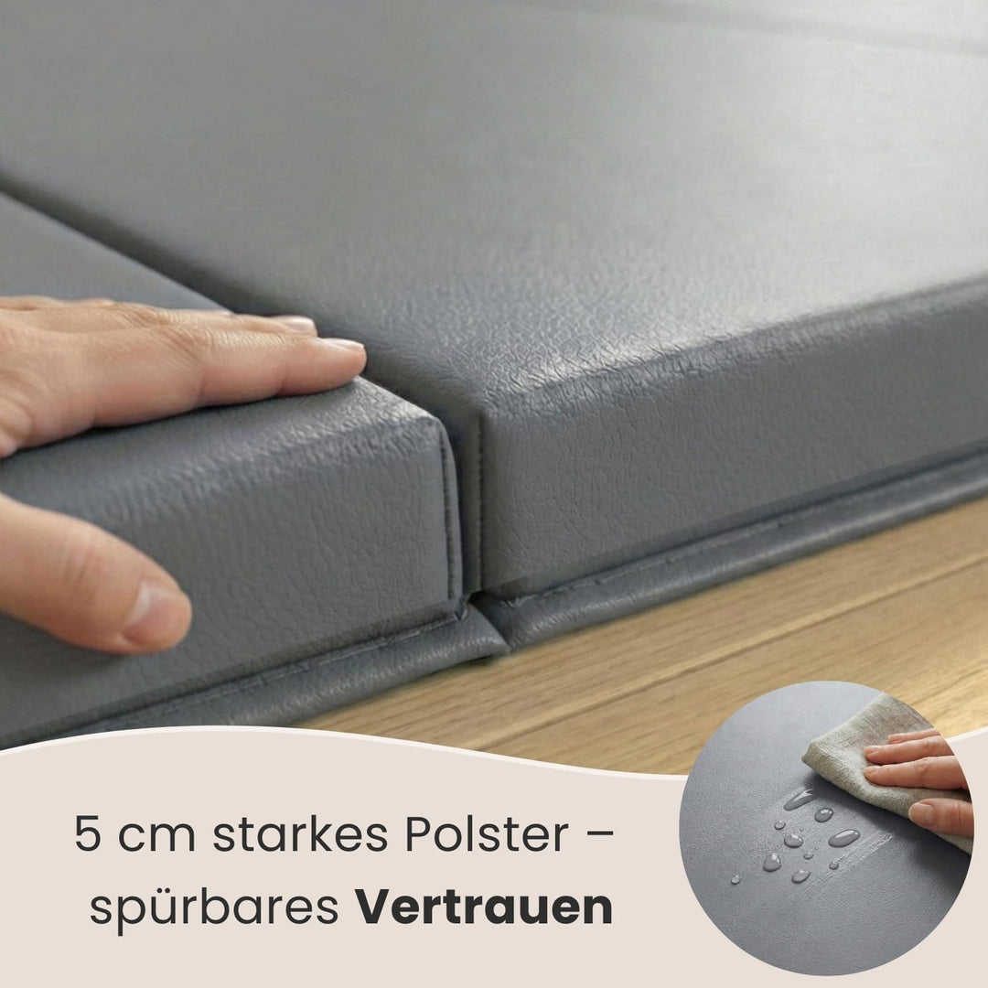 eyepower klappbare Turnmatte für Zuhause 180x60x5 cm - dicke Gymnastikmatte - Weichbodenmatte faltba