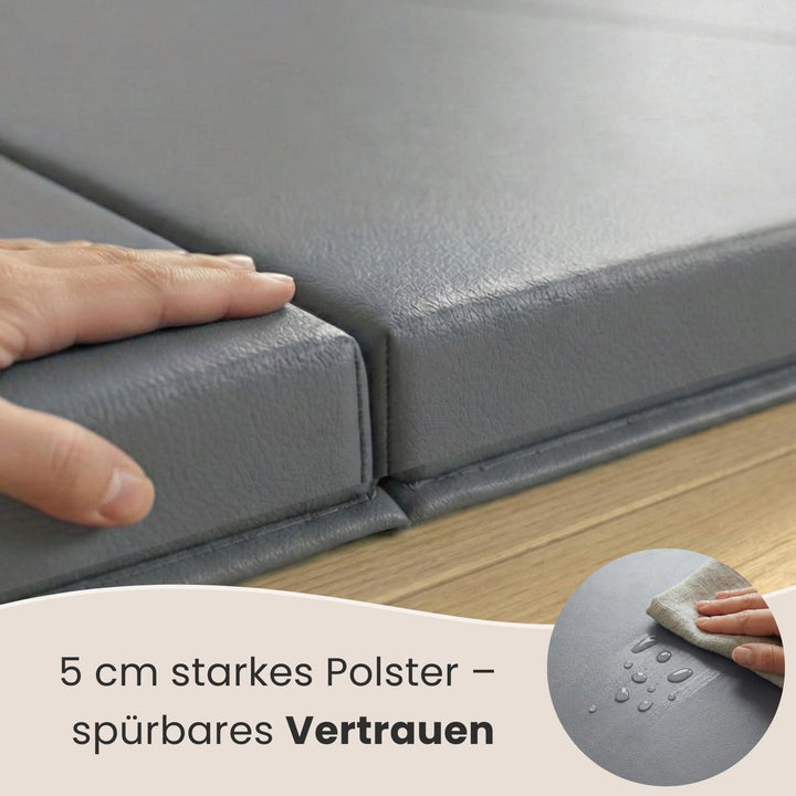 eyepower klappbare Turnmatte für Zuhause 180x60x5 cm - dicke Gymnastikmatte - Weichbodenmatte faltba