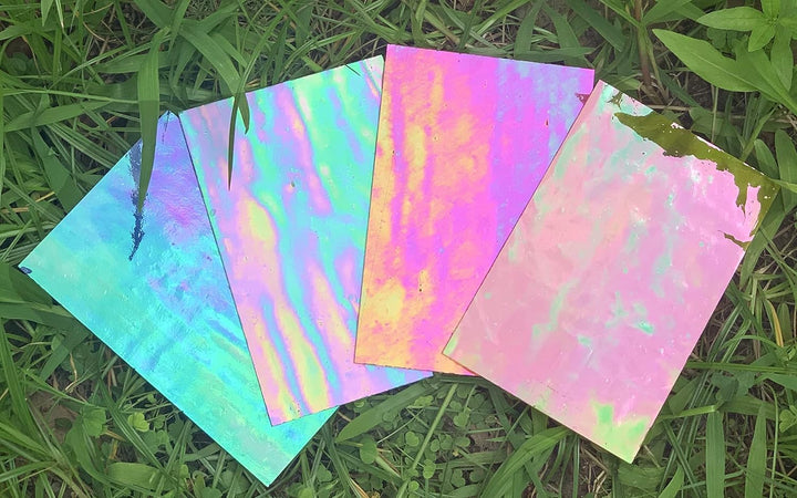Lanyani 12 Blatt schillernde Buntglasplatten, Kathedralenkunst-Glas-Packungen für Mosaikarbeiten, so